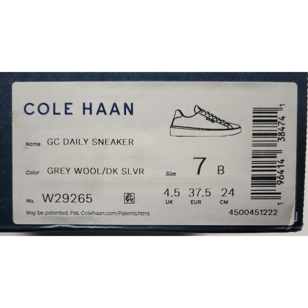 Cole Haan GC Daily Sneakers Grey Wool/Dark Silver W29265‎ Women's Sz 7B New! - Picture 11 of 11
